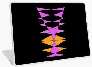 Laptop Cover Purple Orange Geometric Design