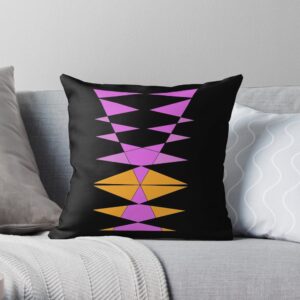 Purple and Orange Geometric Art Decorative Pillows For Bed
