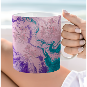 Marble Mug Lily Flower Art